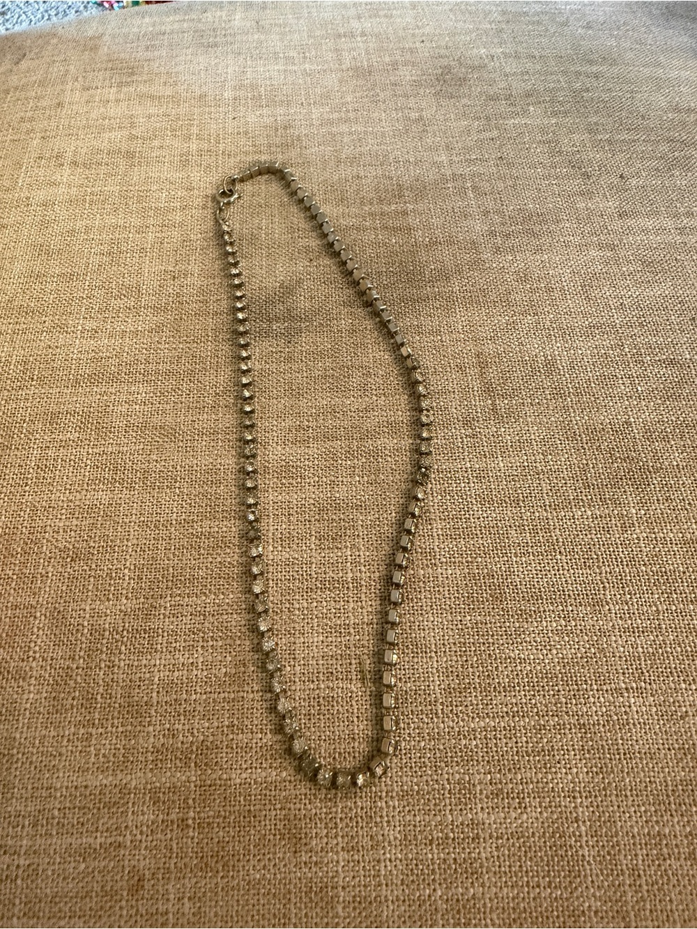 Classic Silver-Tone Crystal Tennis Necklace - Elegant Women's Jewelry